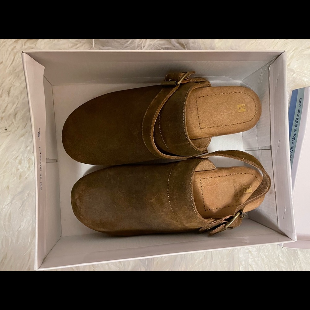 Dark brown suede clogs brand new in the box from DSW size 9